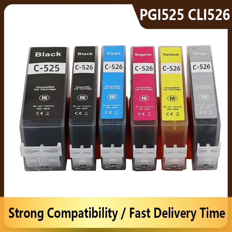 PGI525 PGI 525 CLI 526 Ink Cartridges for Canon Pixma IP4850 IX6550 MG5150 MG5250 MG6150 MG8150 MX885 MG5350 Printer