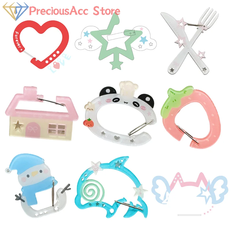 Cartoon Musical Notes Carabiner Cute Ins Acrylic Mobile Phone Pendant Backpack Hanging Handbook Decoration Gifts