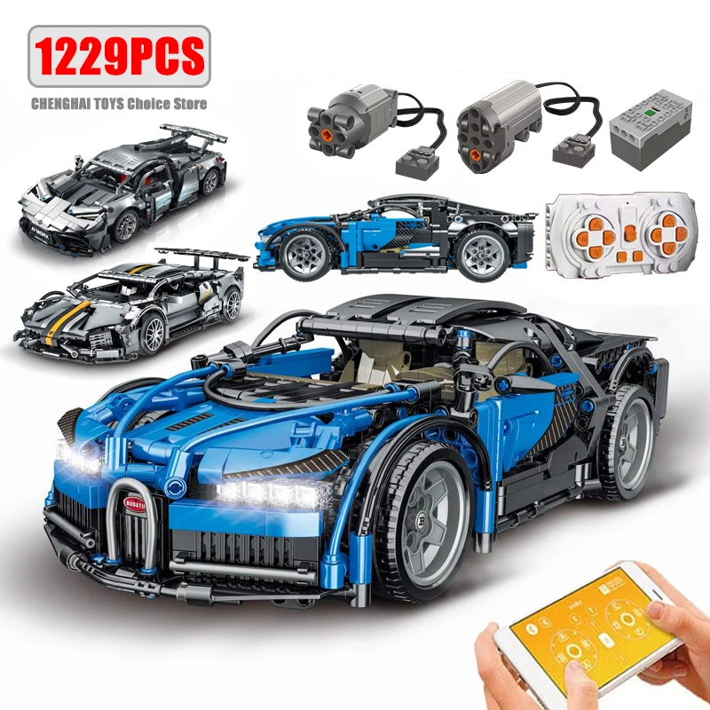 Technical APP Remote Control Moter Power Sport Car Building Blocks Bricks  Speed Racing Supercar Sets Toys For Kids Models Gifts