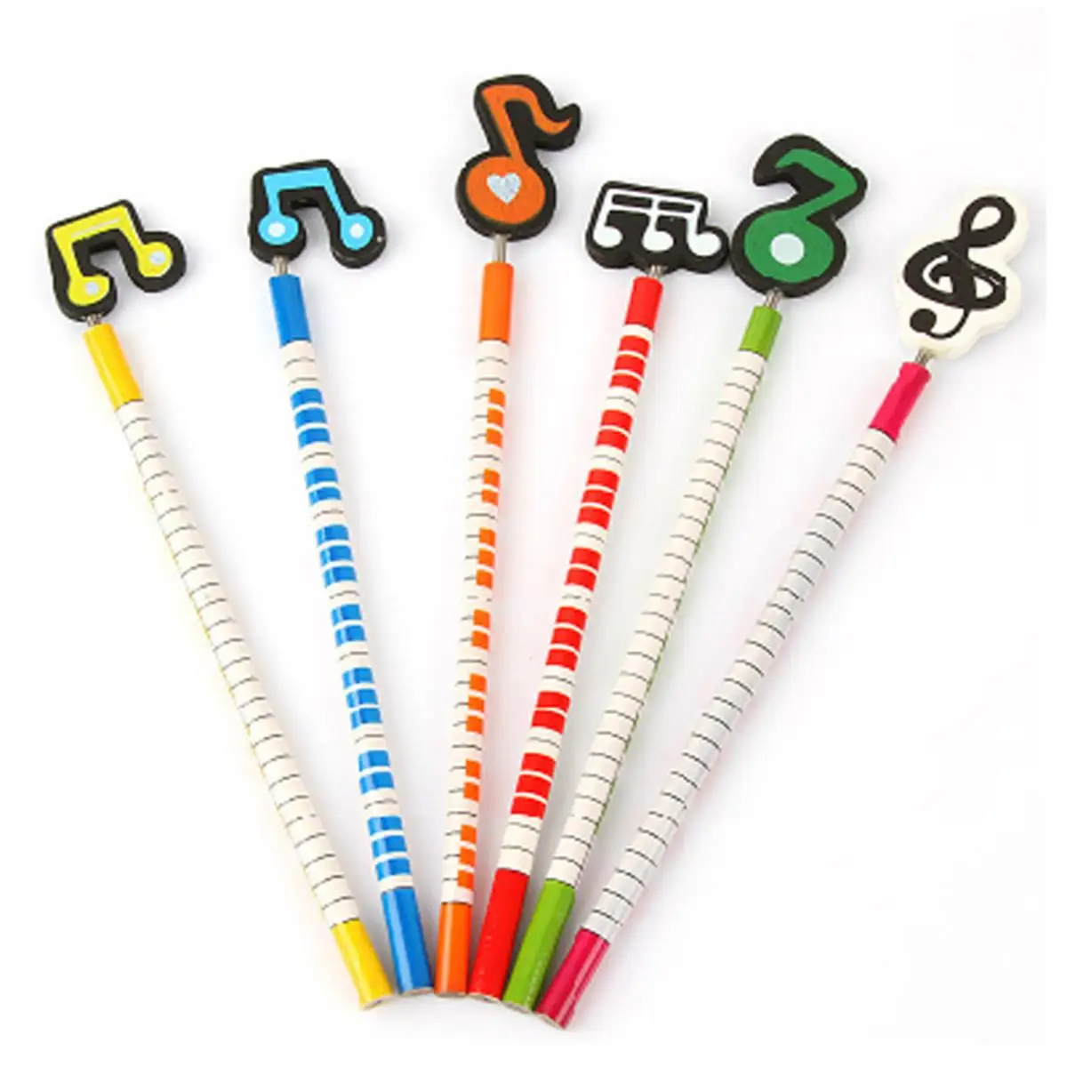12 Pcs Music Notation Pencil Musical Note Pencils for Kids Stationery Students with Leads Bamboo