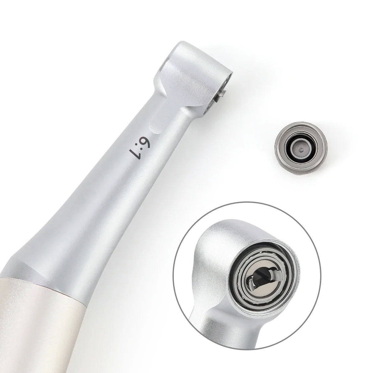 Dental Air Turbine Dental Low Speed Handpiece Push Button Contra Angle 6:1 for Endodontic Root Canal Preparation