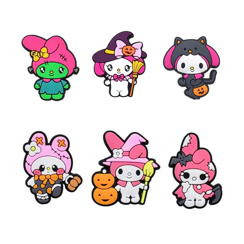 Mesuca Halloween Shoe Charms PVC Kawaii Cinnamoroll Shoe Decorations for Girl Waterproof Shoe Perfect for Gifts and Party Favors