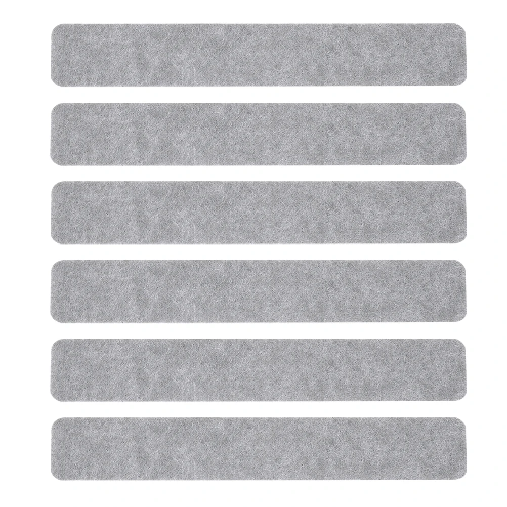 

6pcs Felt Display Board Light Gray Soft Memo Strips Wall Stickers Photo Bulletin Cork Boards Tiles Office Decor Minimalist Space