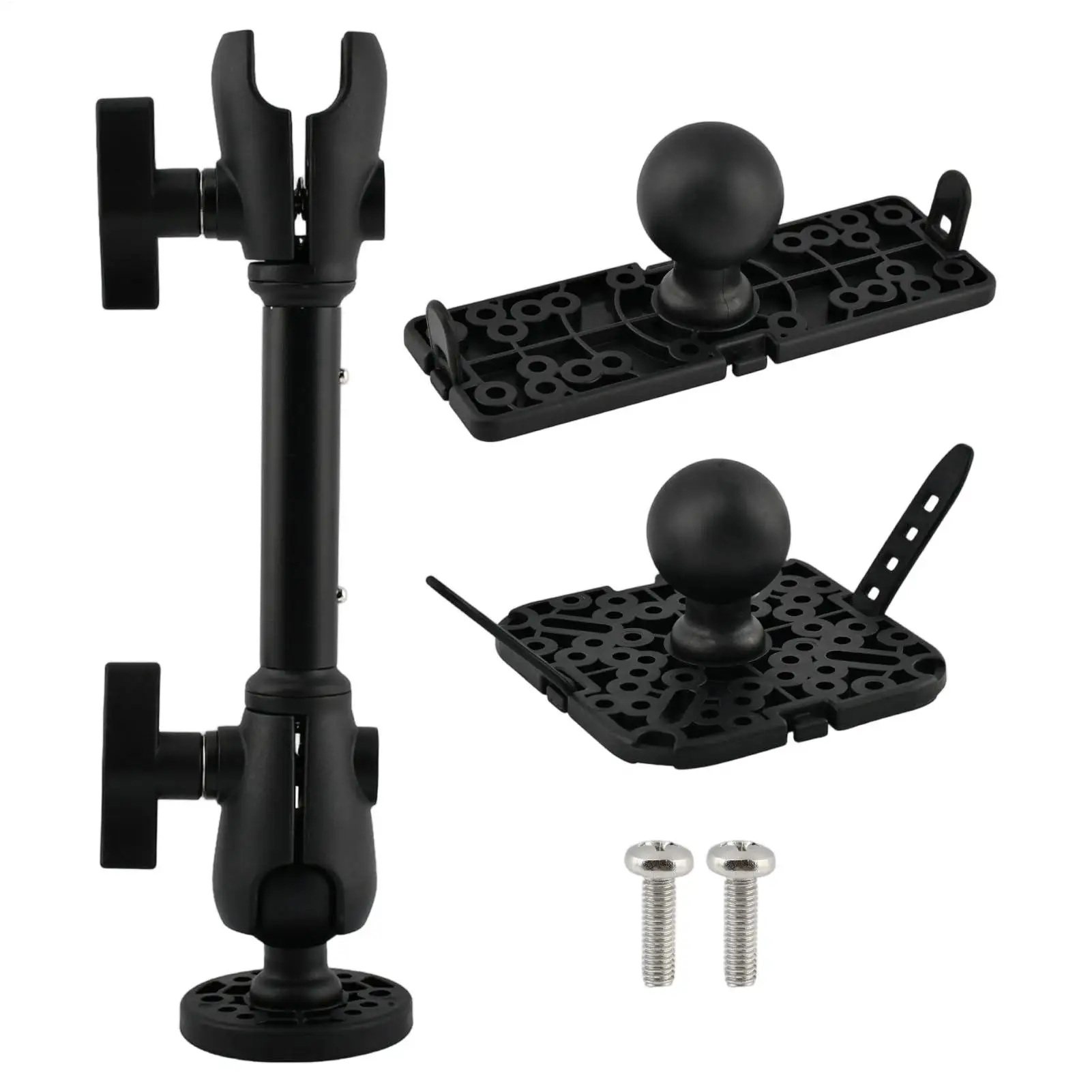 Kayak Transducer Mount 360 Degree Rotating Electronic Holder Fish Finder Mounting Brackets with Extended Rod for Boat Fishing