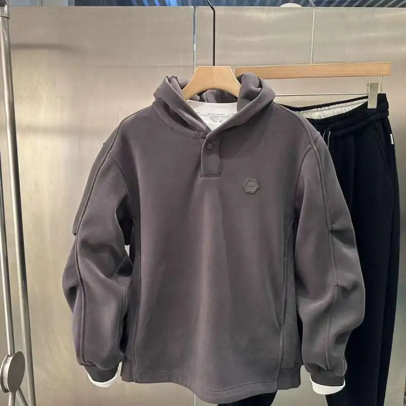 American Vintage Oversized Silhouette Hoodie Fall Winter Designer Edgy Cool Pullover Men's Outerwear Top