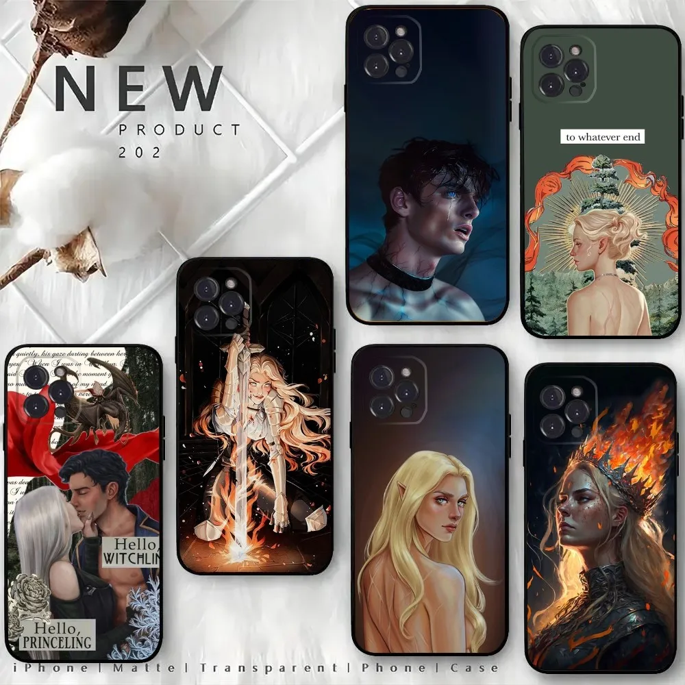 Throne Of Glass Phone Case For iPhone15,14,13,12 Mini 11 Pro XR,X,XS,MAX 6S,7,8 Plus Silicone Cover Soft Black