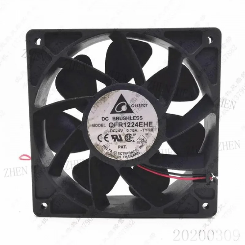Y FOR  Delta QFR1224EHE 12038 12cm 24V 0.75A 2 Line large Air Volume Inverter Fan