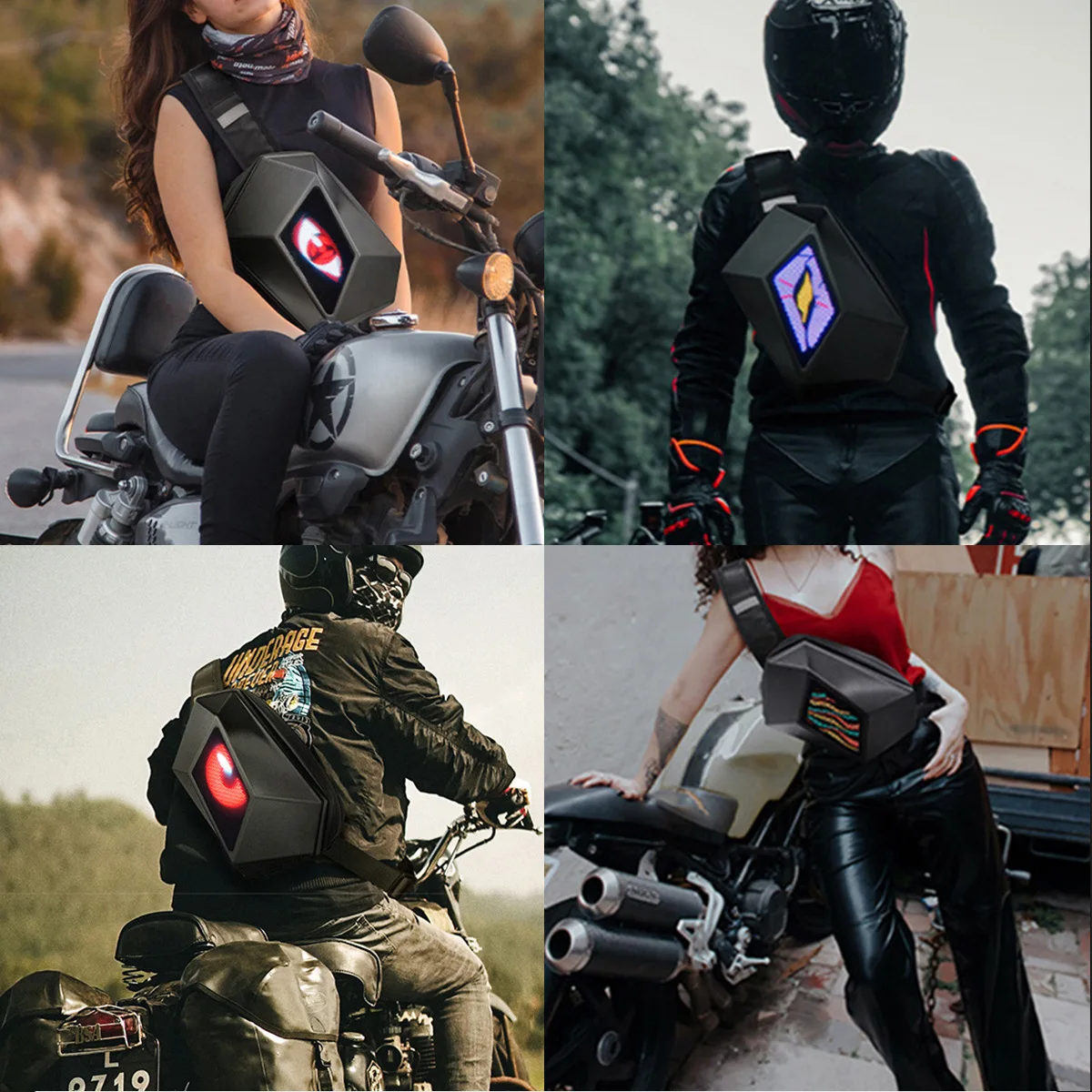 

LED Knight Cycling Backpack with Eye Motorcycle Helmet Mochilas Para Motocicletas Waterproof Bags Saco Moto Schoolbag Equipments