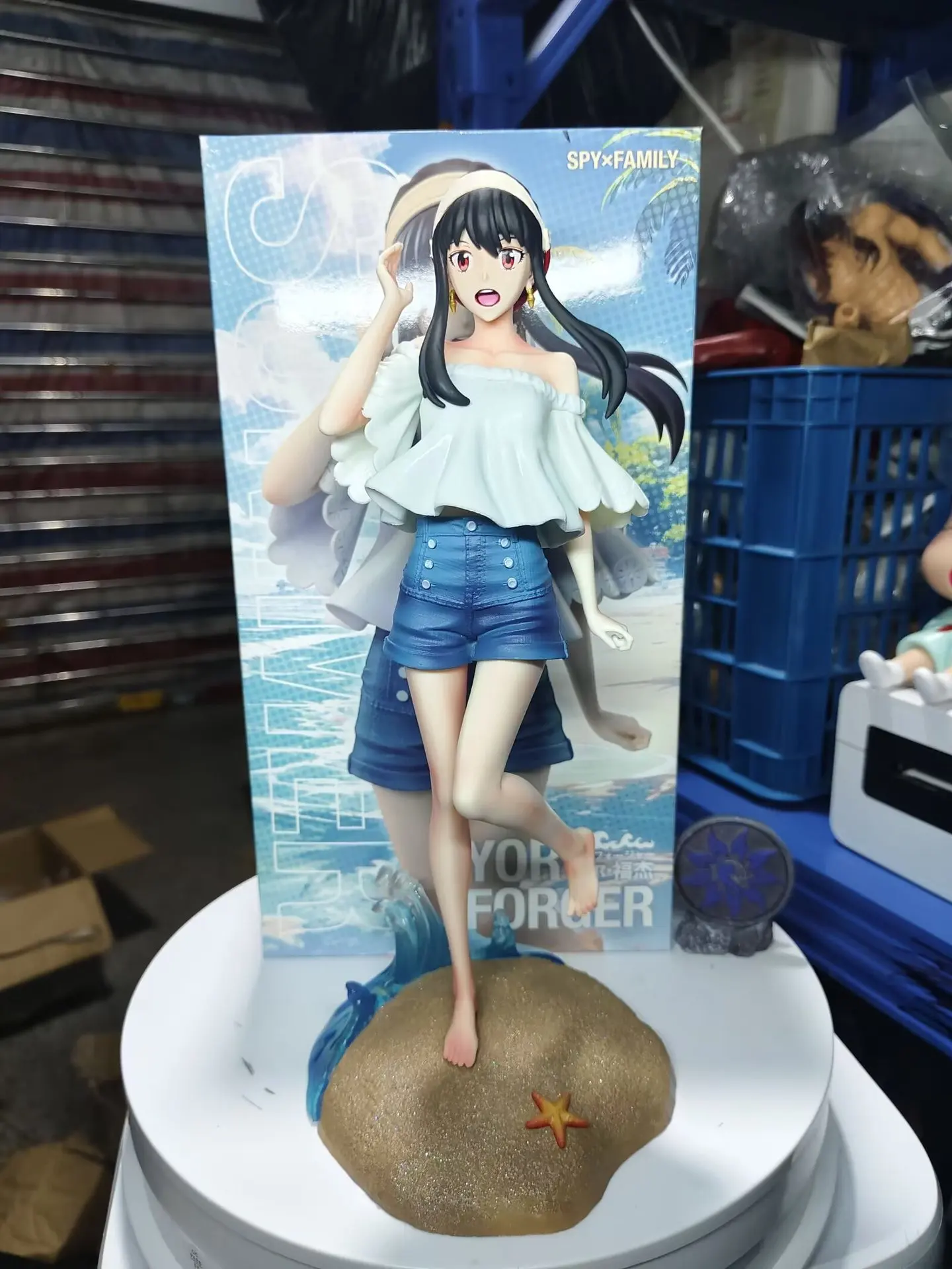 

30cm Anime Forger Spy×family Figures Peripheral Toys Beach Yor Forger Action Figure Ornament Model PVC Collectible Statue Gift