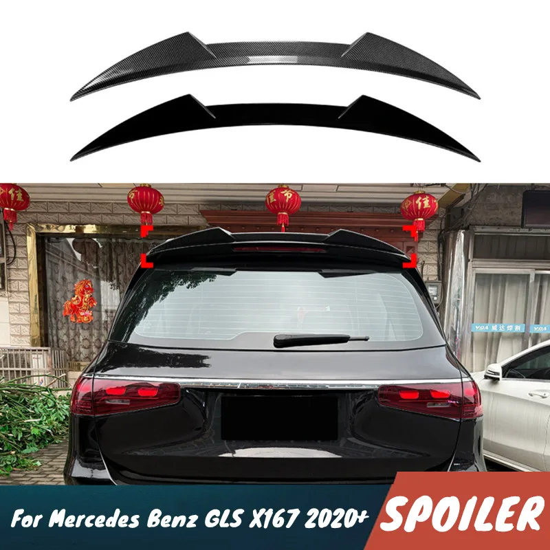 

For Mercedes Benz GLS X167 2020+ ABS Plastic Car Rear Trunk Lid Roof Spoiler Wings Body Kit Exterior Accessories Part