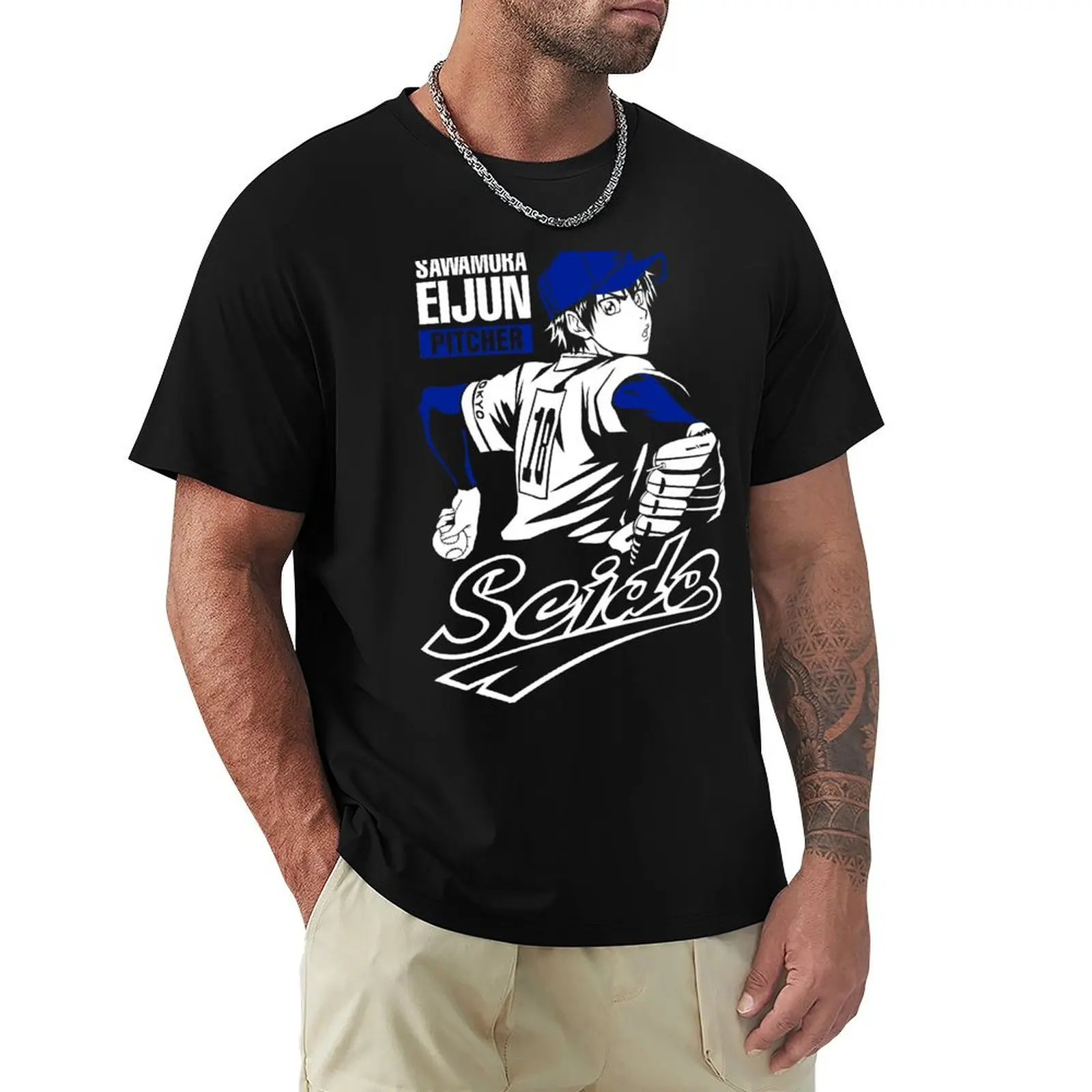 Eijun Sawamura - Diamond No Ace - Camiseta Dia No Ace, camiseta informal de manga corta estilo callejero