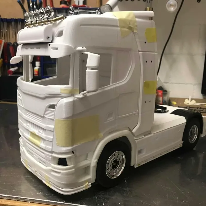 Simulated 3D Printed Plastic Cockpit Body Shell for 1/14 Tamiya RC Dump Truck SCANIA S730 Toys Car Parts