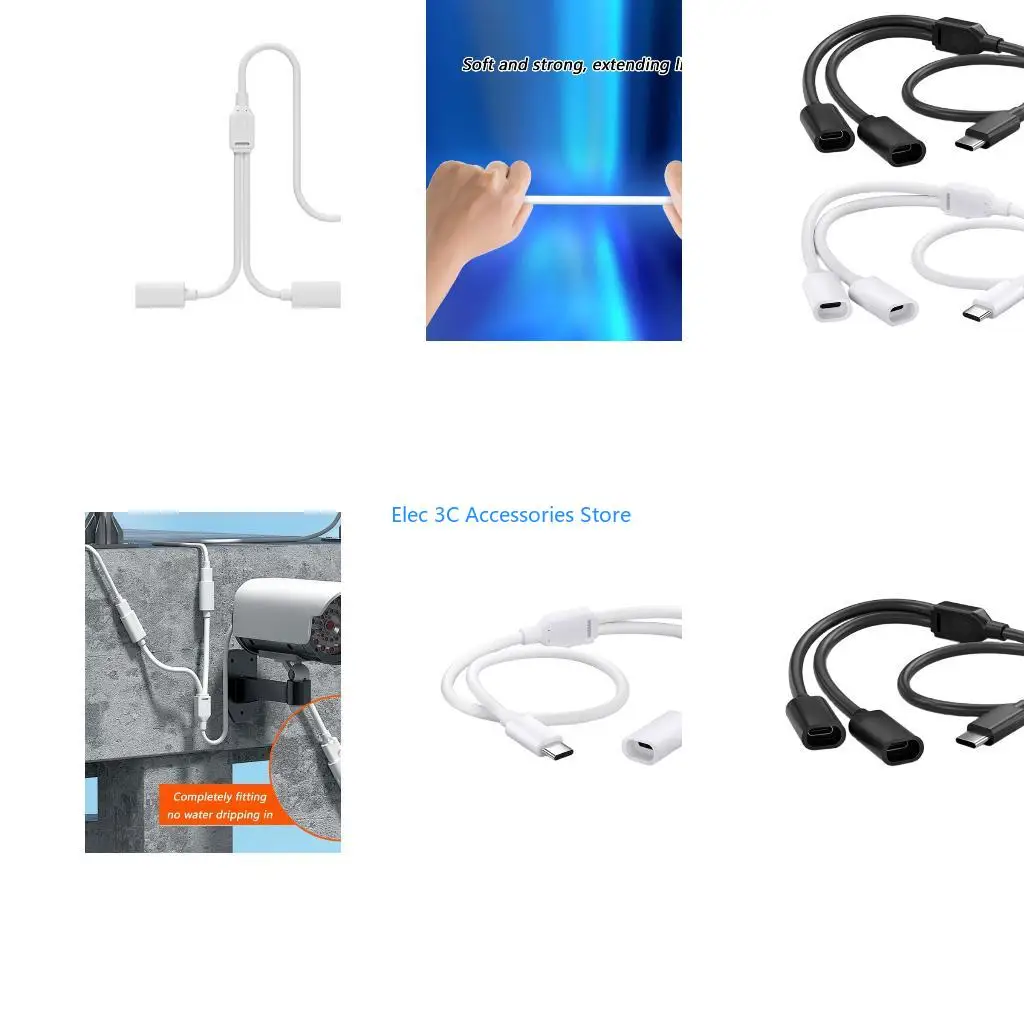 Y51A Type C To Double Panel Solar Camera Cable Durability PVC Construction Support OTG