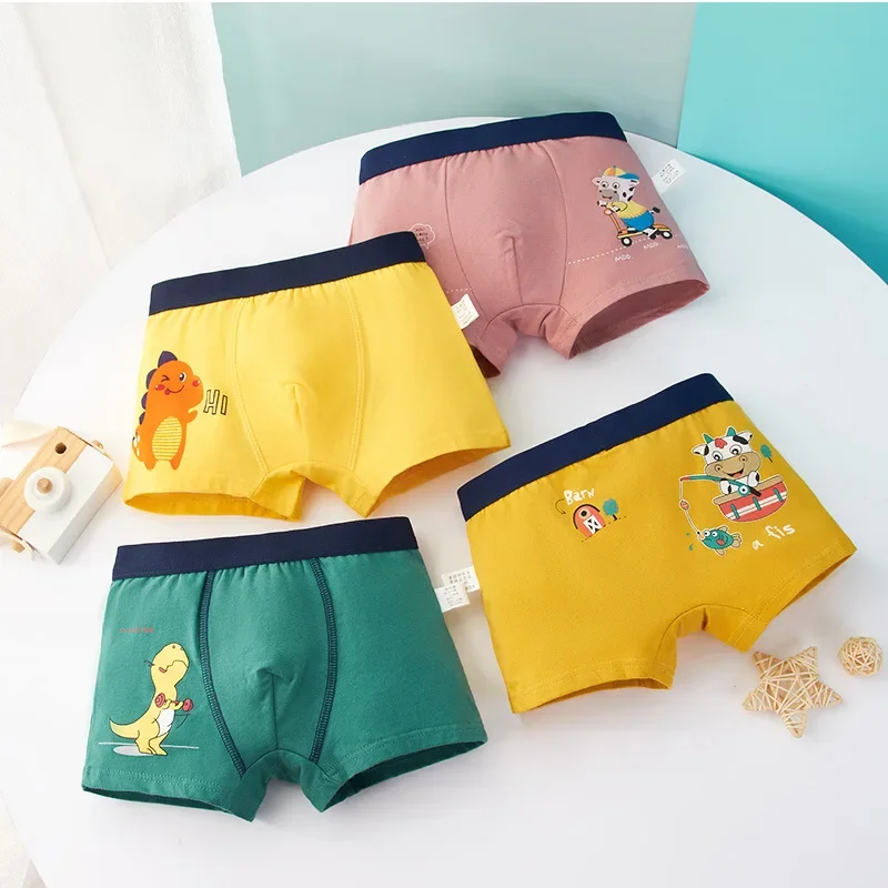 1pcs Boys\' Pants Flat Corner Fine Woven Cotton Cozy Children\'s  Underwear Small Medium Large Schoolboy Quadrangular Baby Shorts