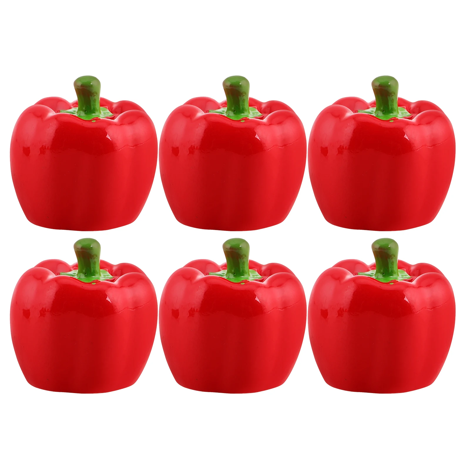

6pcs Simulation Pepper Props Lifelike Mini Resin Chili For Micro Landscape Decor Vegetable Photo Accessories Party Cake