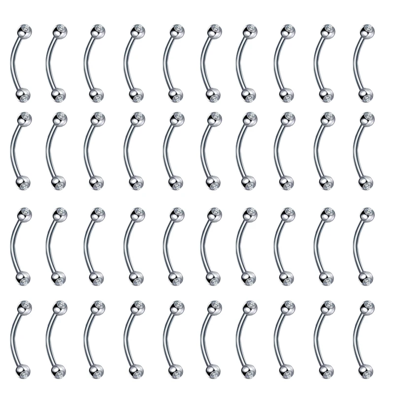 ثقب مرصع بالزركونيا المكعبة من الفولاذ المقاوم للصدأ ، اللابريت ، مونرو ، خاتم الشفاه ، الزنمة ، الأظافر ، القرط الحلزوني ، الغضروف ، المحار ، الأزرار ، 40 *