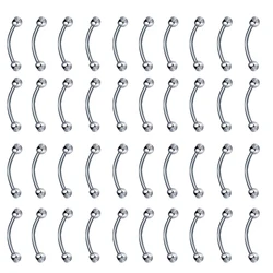 40Pcs Stainless Steel CZ Labret Monroe Lip Ring Tragus Nail Helix Earring Stud Piercing Cartilage Tragus Conch Earring Studs