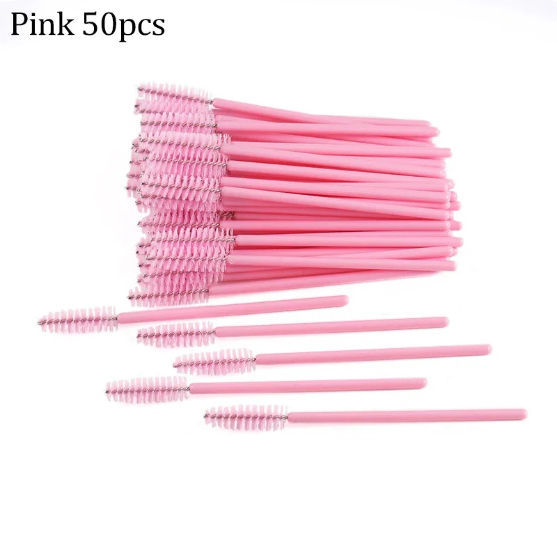 50 stücke Wimpern Pinsel Wiederverwendbare Mascara Wands Applikator Spooler für Falsche Wimpern Verlängerung Frauen Wimpern Kosmetische Liefert