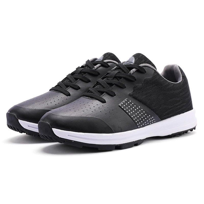 Men Golf Shoes Comfortable Breathable Men's Waterproof Golf Training Sneakers Black Gray Anti Slip Outdoor Sport Shoes