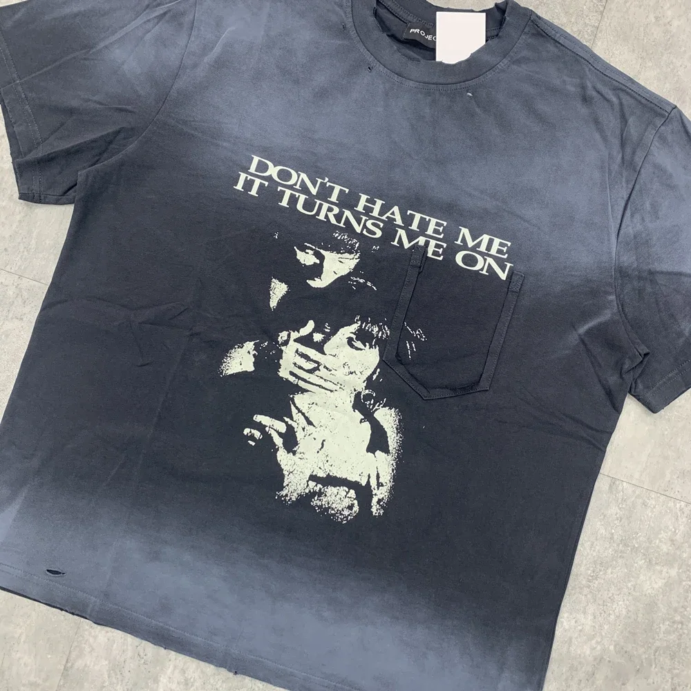 Yao Fashion Luxury Brand Tee Tops Vintage Retro Loose Men Clothing Grophics Wased Old Y2k T Shirt