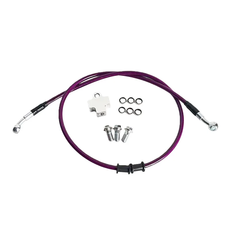 

Tee Fitting Purple Motorcycle Brake oil Hose Pipe AN3 Tee Coupling Connector 3way Adapter Connection Clutch Oil pipe 10mm Banjo