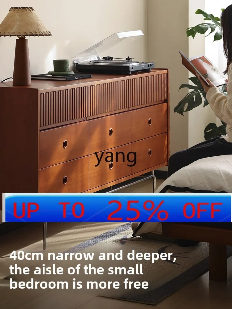 

YJQQ solid wood nine-chest cabinet retro locker small apartment living room bedroom entrance storage cabinet