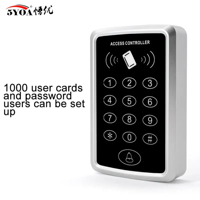 5YOA RFID التحكم في الوصول لوحة المفاتيح 125 كيلو هرتز EM قارئ بطاقات 1000 مستخدم نظام التحكم في الوصول إلى الباب قفل الباب فتاحة نظام لوحة المفاتيح
