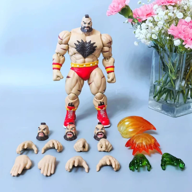 

ST Street Fighter II Zangief Action Figure In Stock 21.5CM Articulated PVC ABS With Replaceable Heads Hands Effects Color Box