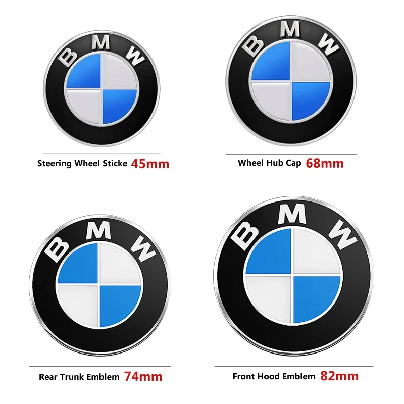 Car Front Hood Badge Rear Trunk Sticker & Car Wheel Badge Sticker For BMW X3 X5 X6 E30 E38 E39 E46 E60 E61 E90 E91 E92 E93 M3