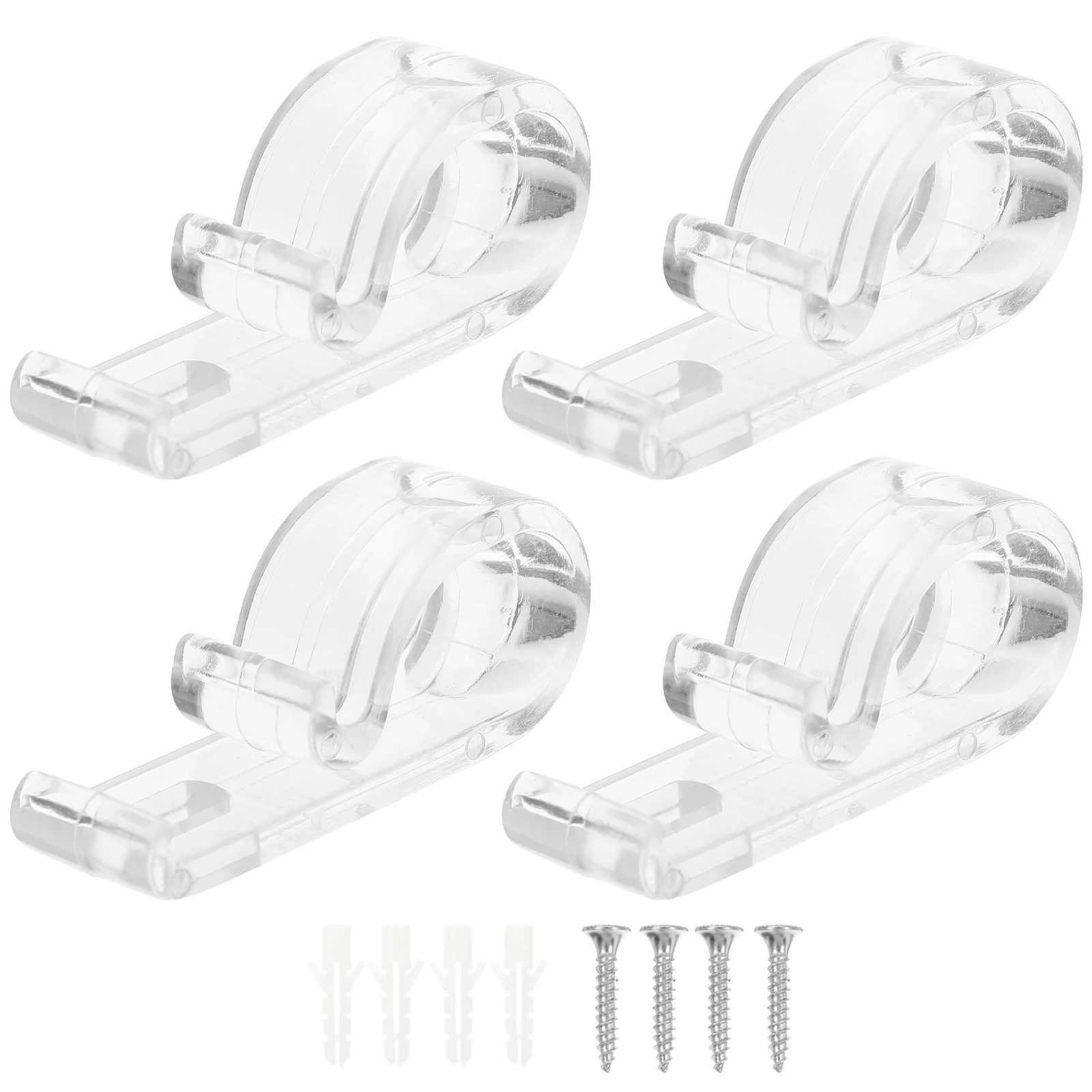 4 Pcs Curtain Positioning Hook Roller Fixing Clip Blind Clips Window Hooks Rubber Stopper Pom See Decorative Drapery