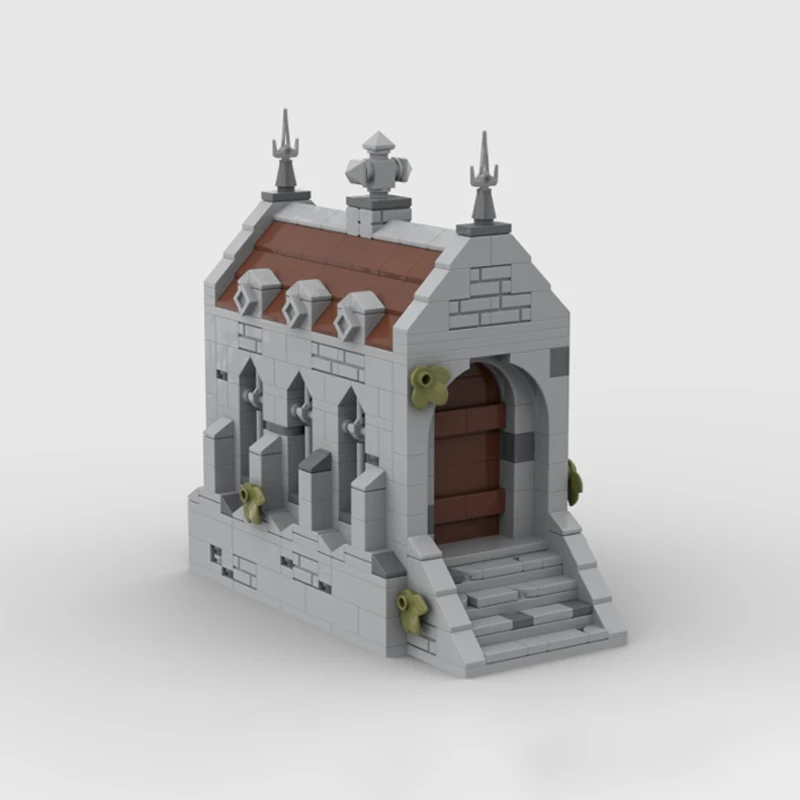 Castillo Medieval modelo MOC ladrillos de construcción arquitectura de mausoleo Medieval tecnología Modular regalos vacaciones montar juguete para niños