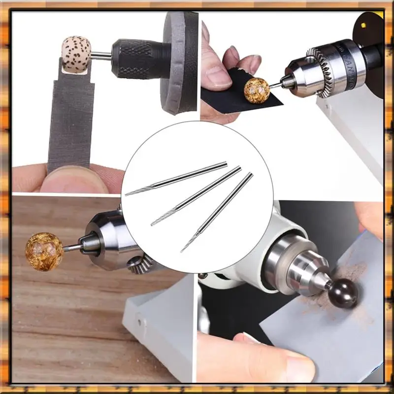 A78K New 3-Piece Bead Polishing Drill Rod, Steel Construction With Cylindrical Grind And Fixed Needles