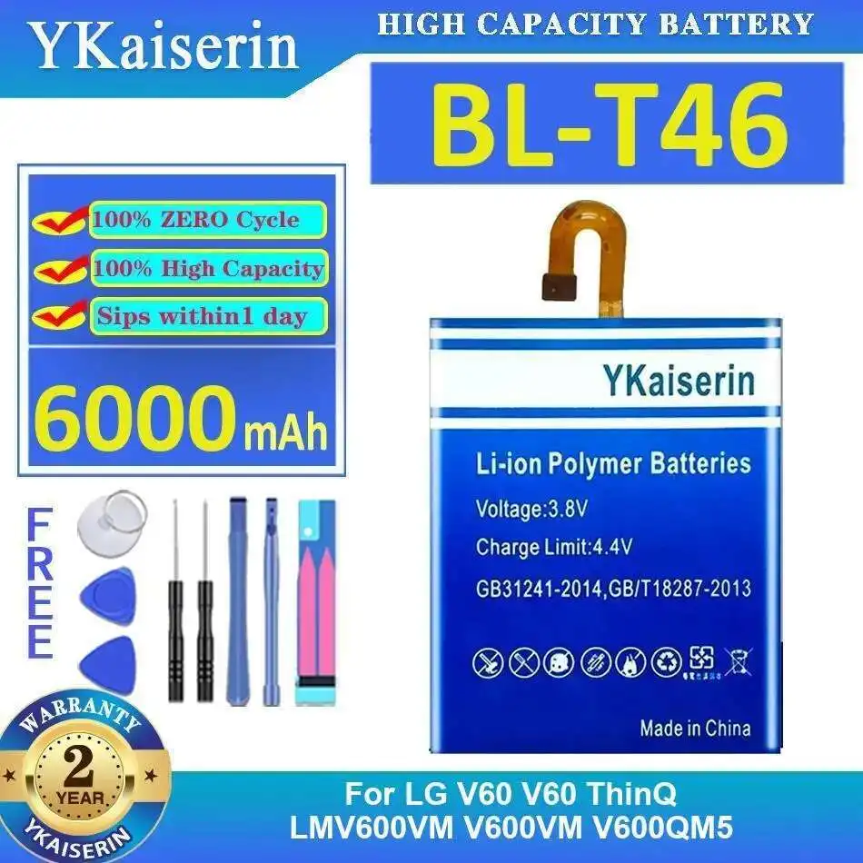 

BL-T46 For LG V60 Thinq LMV600VM V600VM V600QM5 Long Lasting 6000Mah Fast Charging Mobile Phone Battery
