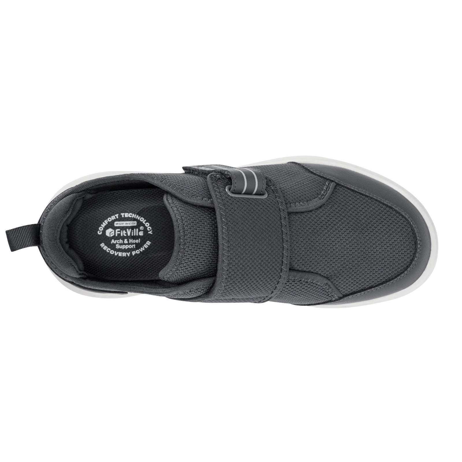 FitVille Diabetic Shoes for Men Extra Wide, Hook and Loop Walking Shoes for Elderly for Swollen Feet Foot Pain Relief Neuropathy