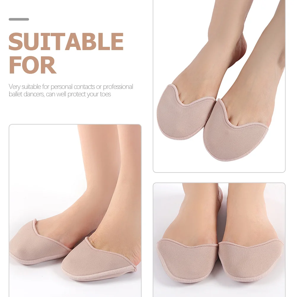 2 Pairs Shoe Inserts Insoles Toe Protector Dance Care Pad Non-slip Foot Cushion Knitted Fabric Caps Ballet Pads Wrapped Women's