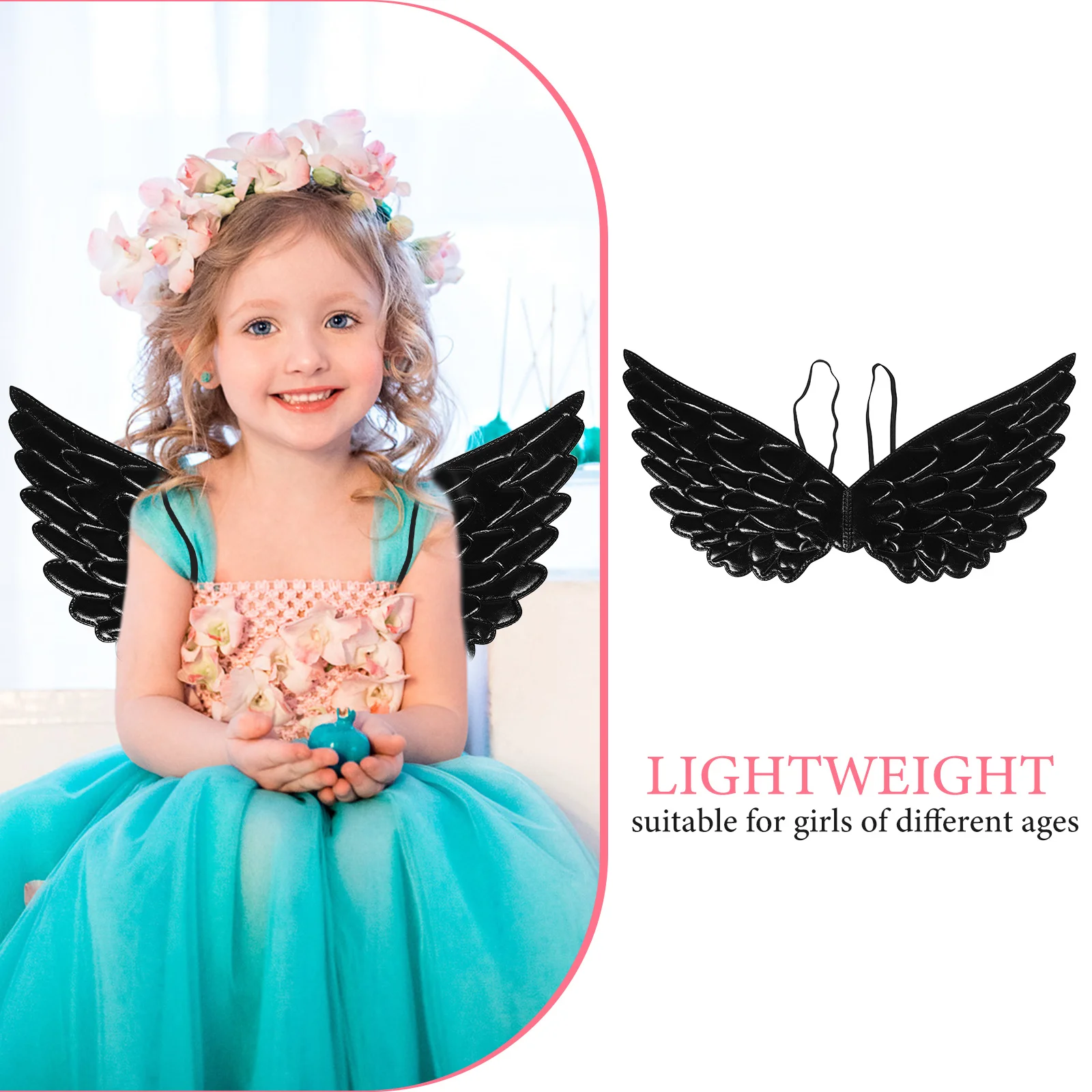 Wings For Kids Adjustable Halloween Costume Accessory Princess Dress Up Fairy Cosplay Party Christmas Gras