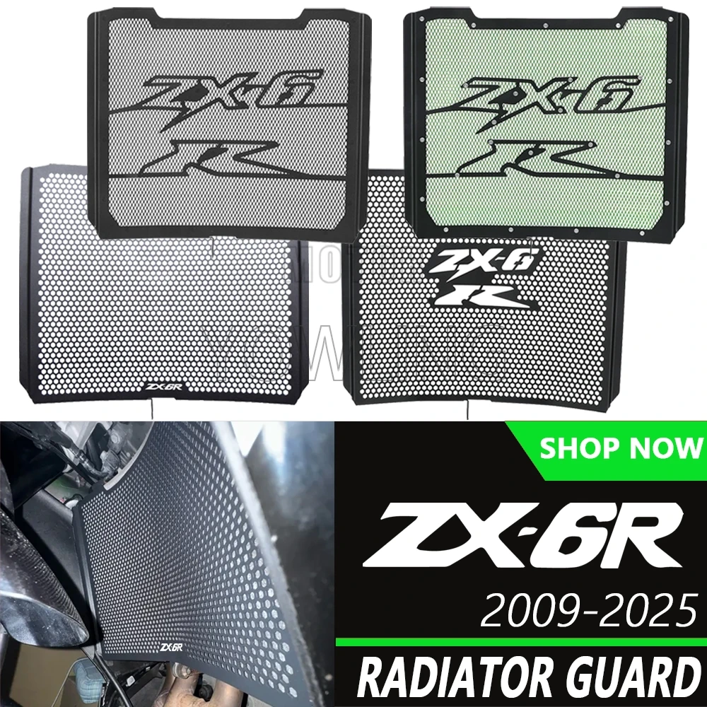 

Motorcycle Radiator Guard Grille Cover Protector Protective Grill For Kawasaki ZX636R ZX-636R ZX6R ZX636 ZX-6R 2009-2024 2025