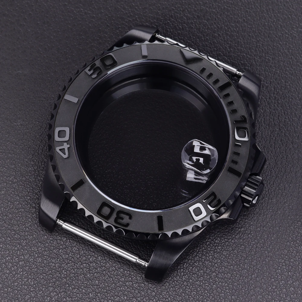 40 مللي متر أسود NH35 ساعة مع كريستال الياقوت 120 انقر ل SUB GMT NH35 NH36 NH34 NH38 8215 Eta2824 حركة 200 متر مقاوم للماء #5