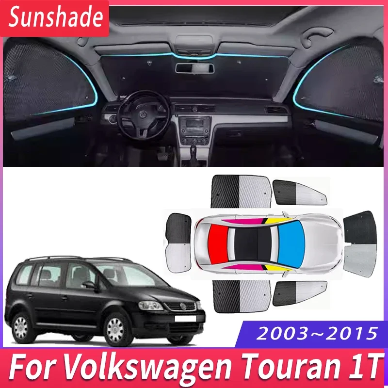 Car Sunshade For VW Volkswagen Touran 1T 2003~2015 2010 Heat Insulation Sun Protection Sunshade Windshield Visor Car Accessories