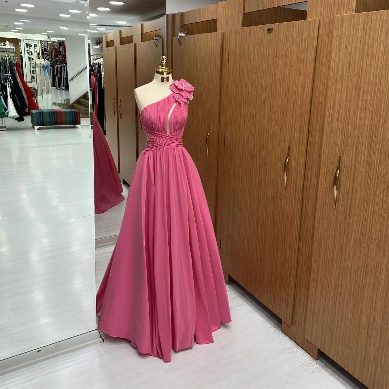 

MVOZEIN вечерние платья розового цвета, атласное плиссированное элегантное женское вечернее платье на одно плечо, платье для особых случаев, платье