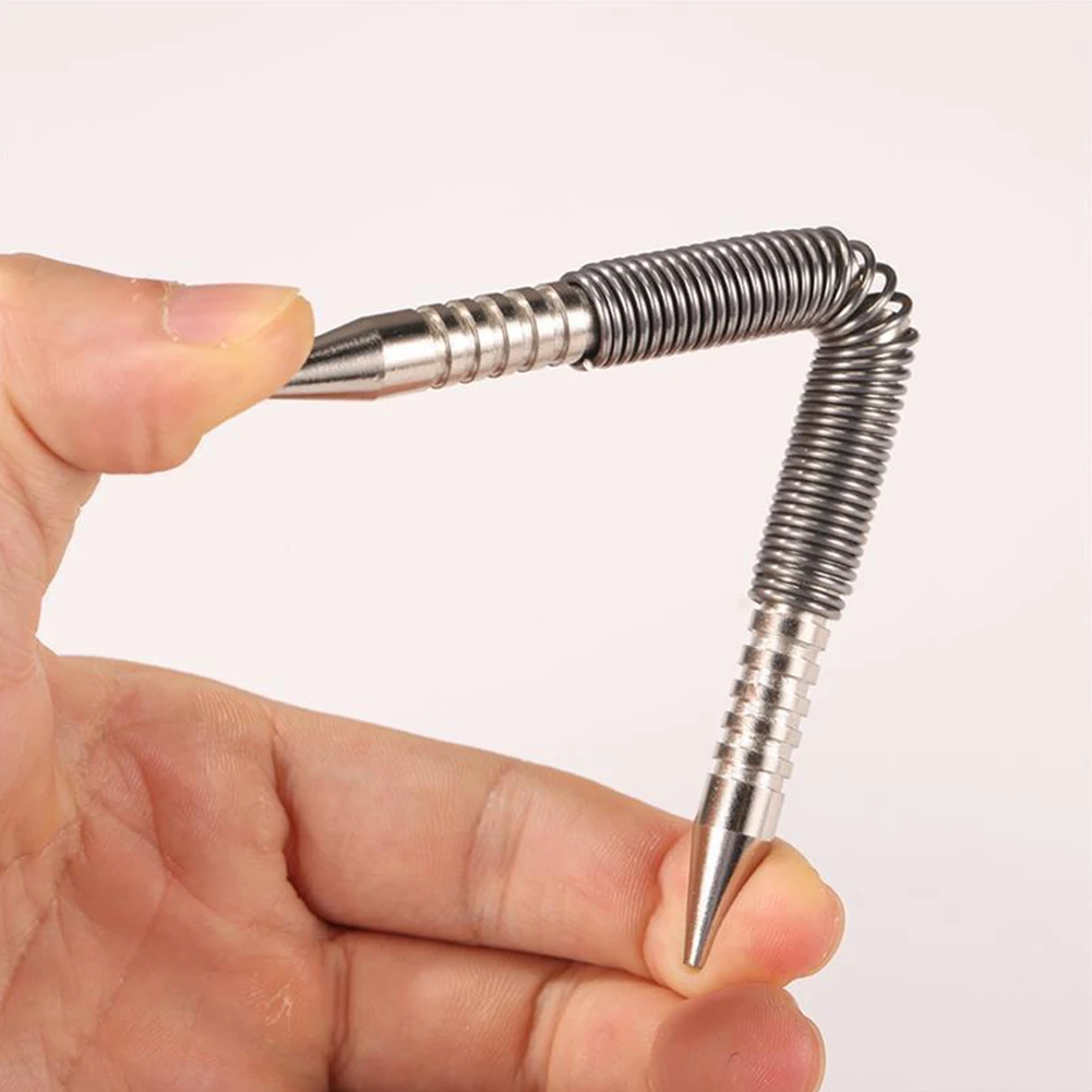 2PCS Spring Nail Center Punch Hammerless Dual Head Setter Spring Loaded High Carbon Steel Nail Punch Door Hinge Pin Remover