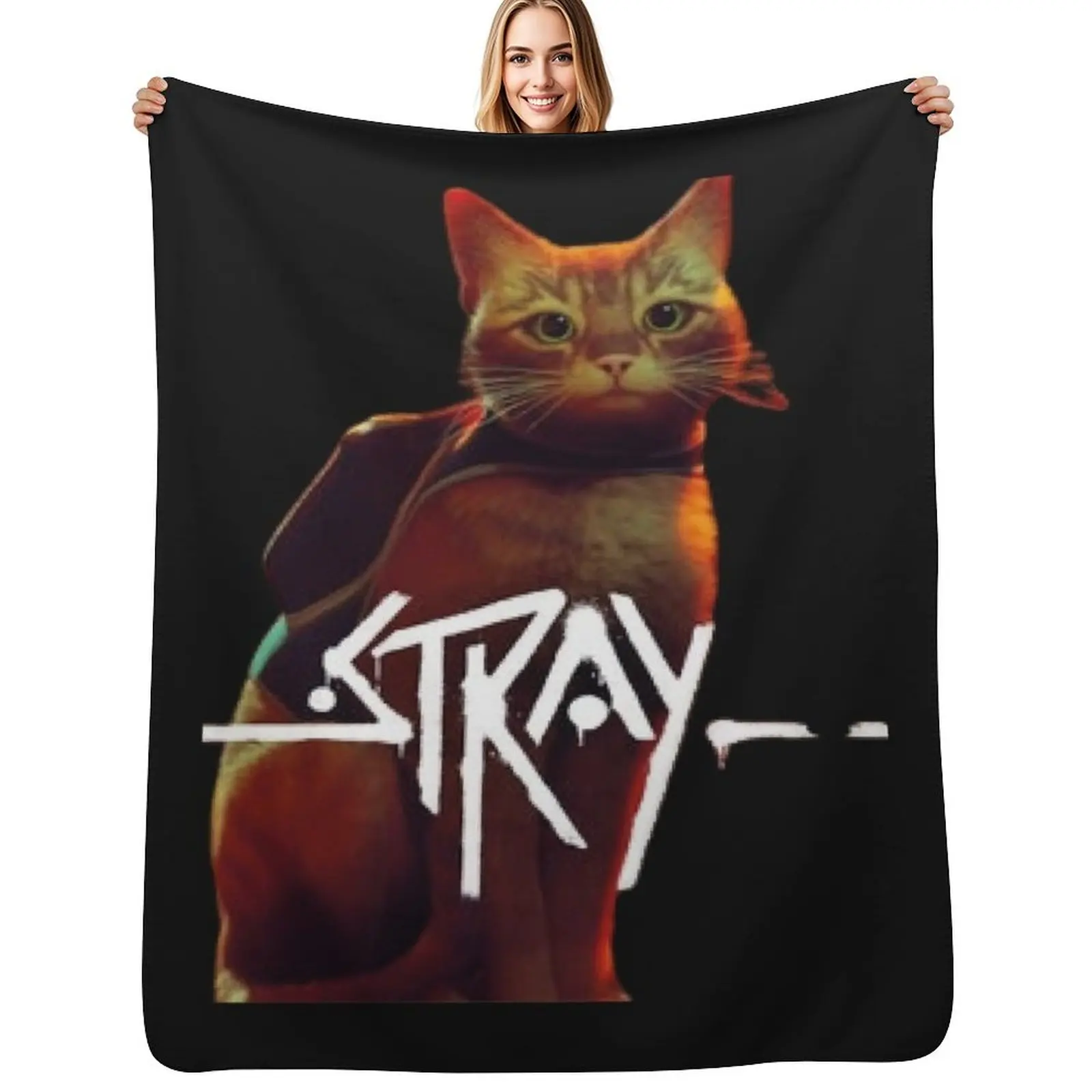 stray cat game Throw Blanket Compact Warm Blanket for Car Road Trip