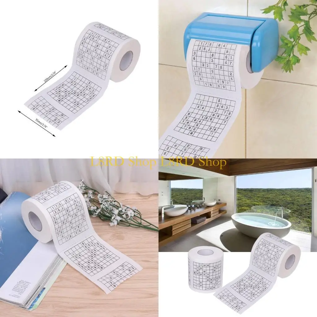 L8RD Durable Sudoku Printed Tissue Paper Toilet Bathroom Fun Games Toilet Roll Paper