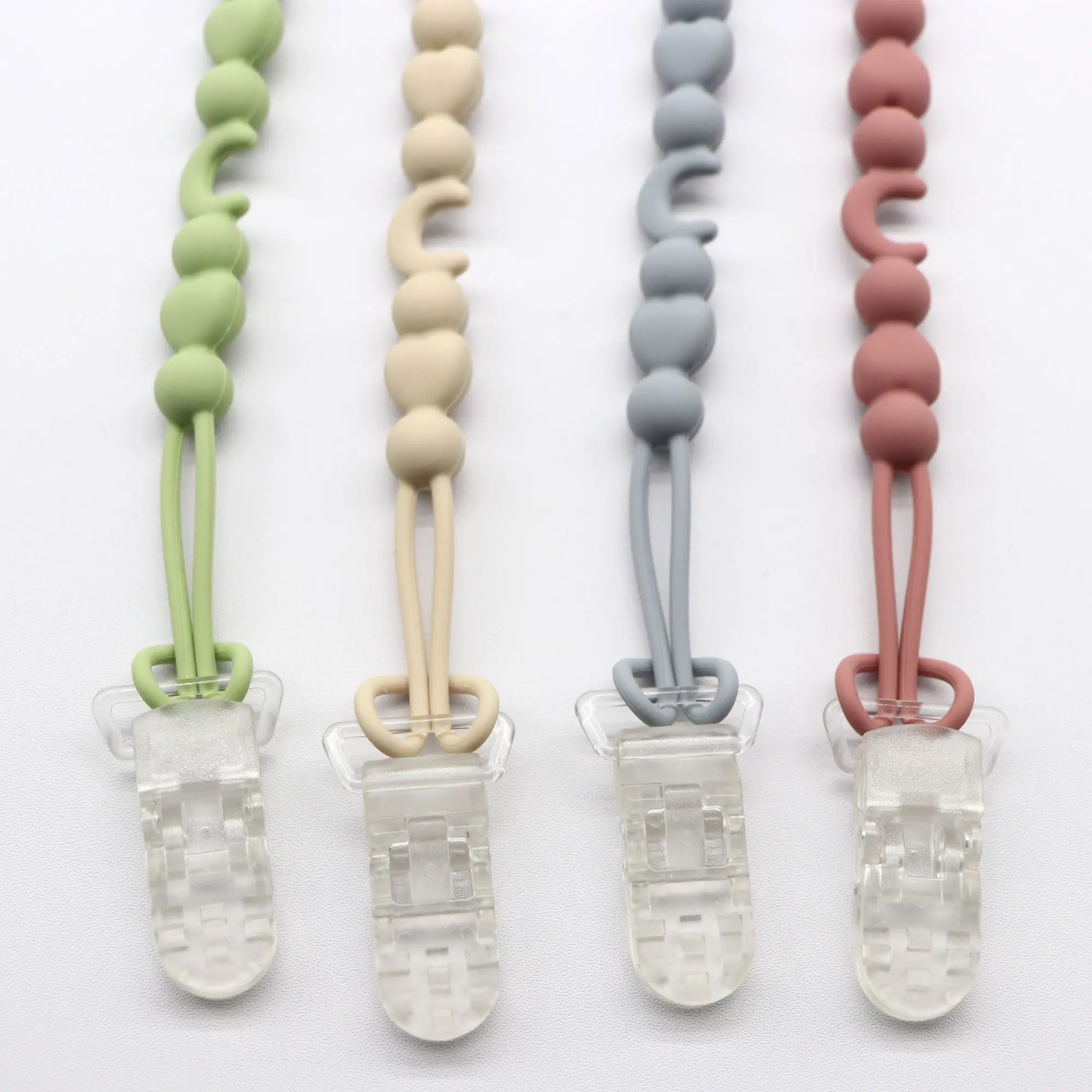 4-pack Baby Pacifier Chain with 4 Clips, Baby Pacifier Anti-fall Chain, Retractable Toy Chain, Baby Toys