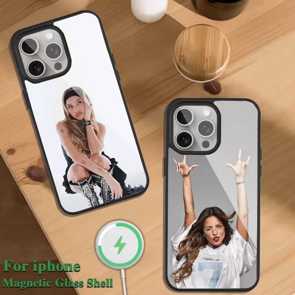 

E-Emilia M-Mernes Singe Phone Case For Magnetic Wireless Charge Cover For iphone 16 15 14 13 12 11 Pro Max Plus Coque