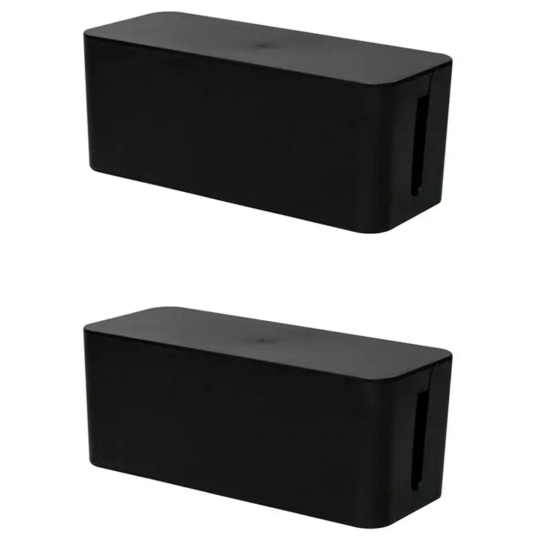 Efficient 2X Cable Management Box Cord Organizer Box Power Strip Surge Protector Cover TV Cord Box For Home Office