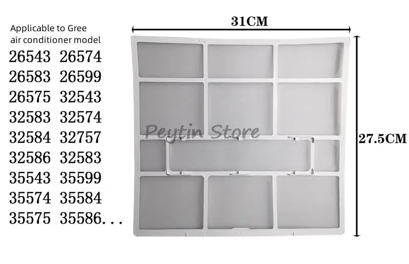 2個エアコン出口空気ベントクリーニングrepacementアンチダストネットメッシュgreeエアコン