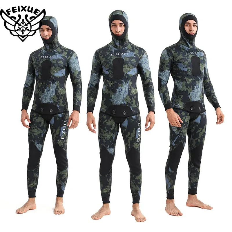 

3mm Neoprene Wetsuits Jacket Pants Camo Diving Suits Scuba Snorkeling Surfing Water Sports Keep Warm Long Sleeve Diving Clothing