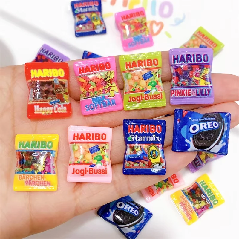 10 Uds. De Mini caramelo de resina 3d, cabujones planos de resina, álbum de recortes Kawaii, joyería artesanal, adornos de decoración, accesorios de horquilla