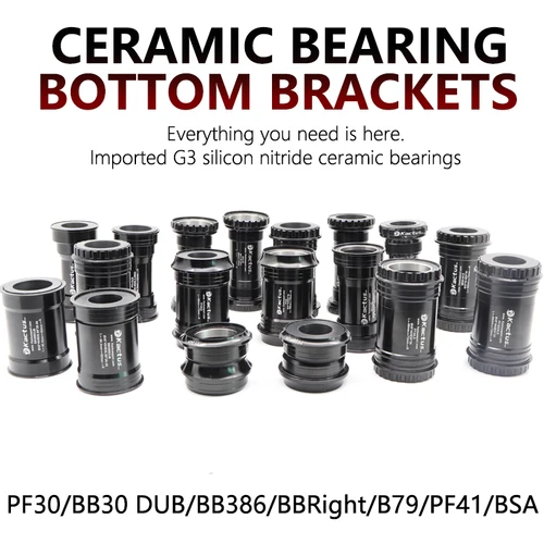 Imagen 1 del producto Soporte inferior de carretera MTB, rodamiento de cerámica BB30 PF30 BB79 en eje de bloqueo, ajuste a presión de 46mm para piezas de bielas Shimano/GXP/SRAM-DUB